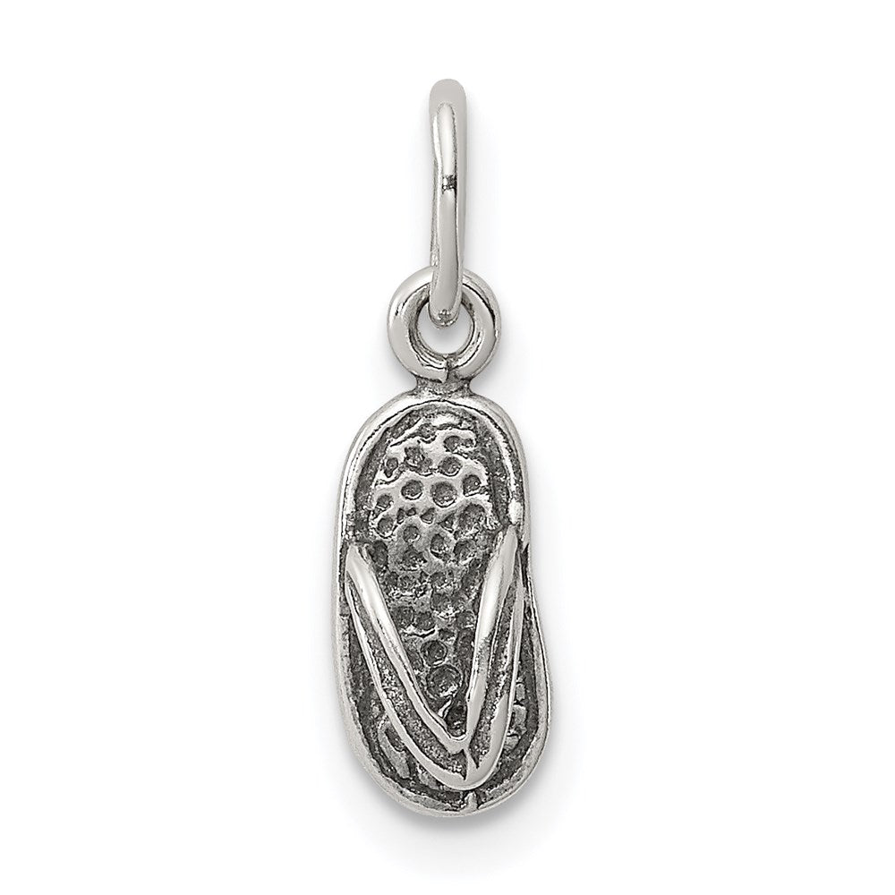 Sterlingsilber Antikisiert& Strukturiert Flip Flop Kinder Charm