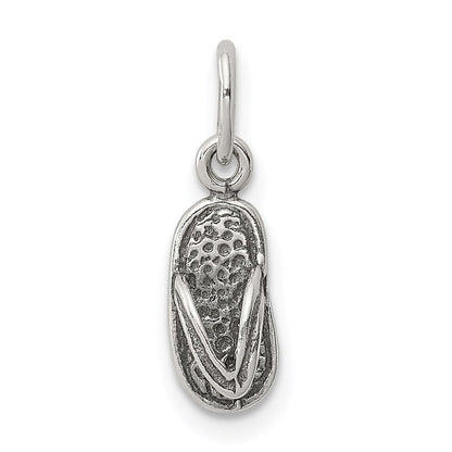 Sterlingsilber Antikisiert& Strukturiert Flip Flop Kinder Charm