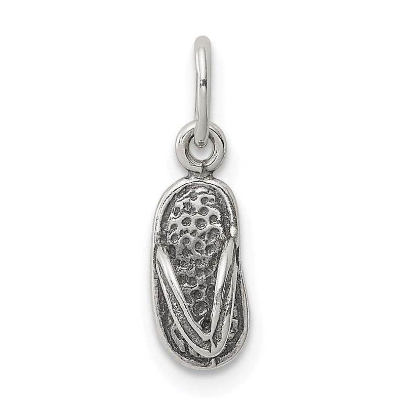 Sterlingsilber Antikisiert& Strukturiert Flip Flop Kinder Charm