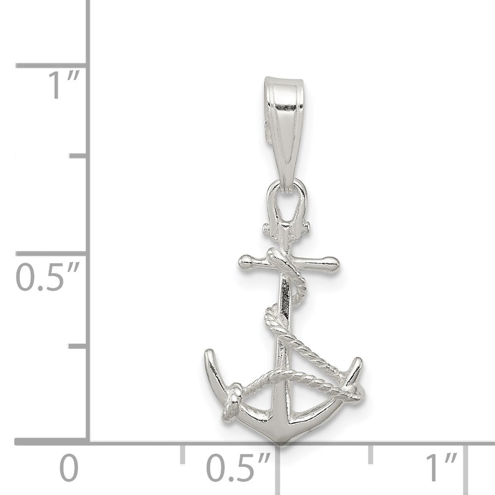 Sterlingsilber Anker & Kordel Anhänger