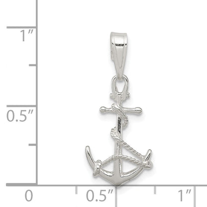 Sterlingsilber Anker & Kordel Anhänger