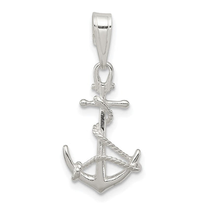 Sterlingsilber Anker & Kordel Anhänger