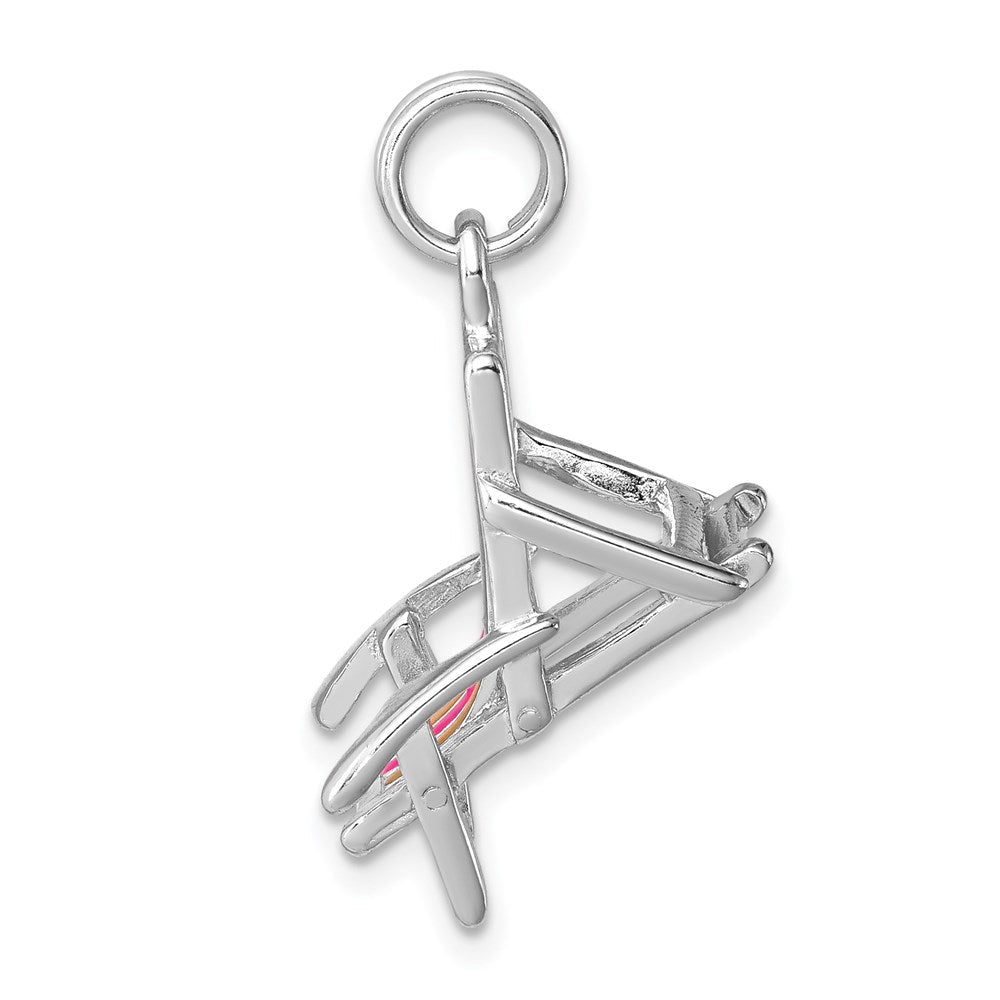 Sterlingsilber Rhodium-platedenamel Beach Chair Charm