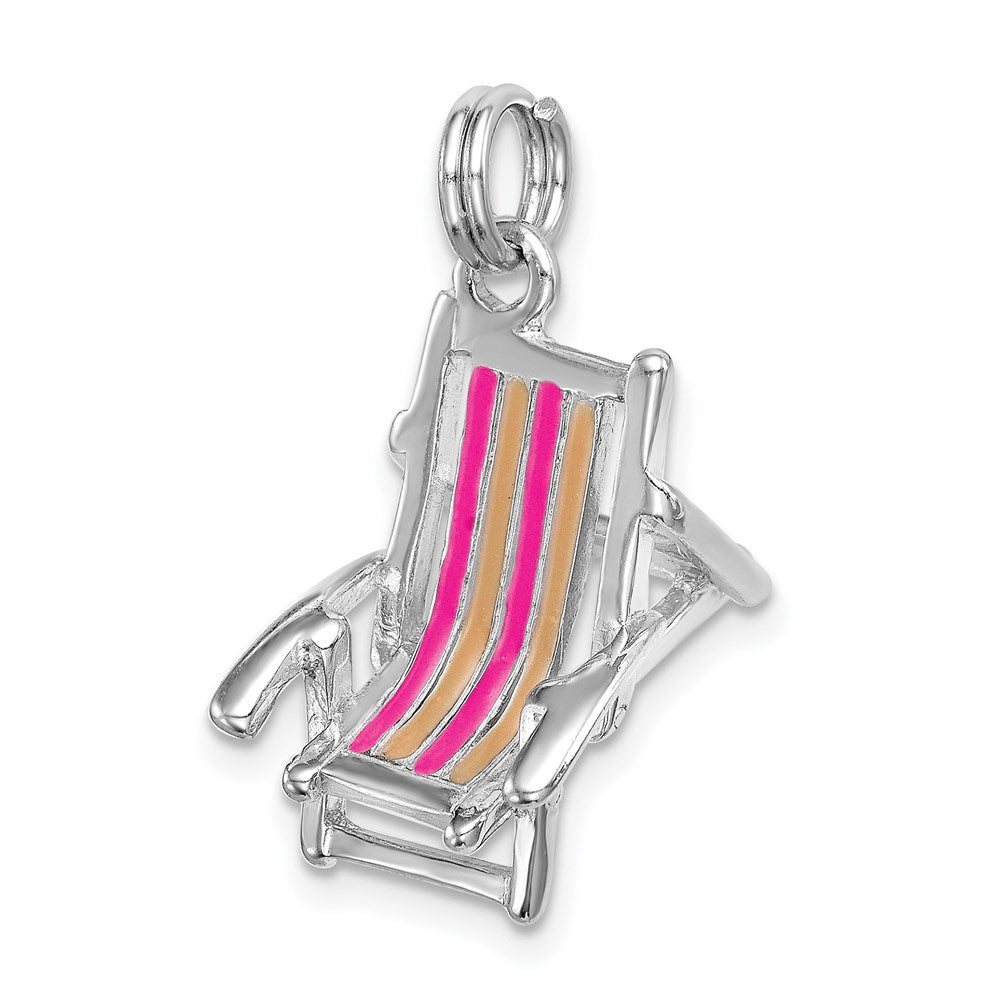 Sterlingsilber Rhodium-platedenamel Beach Chair Charm
