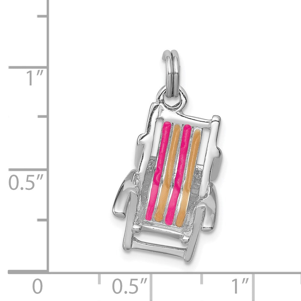 Sterlingsilber Rhodium-platedenamel Beach Chair Charm