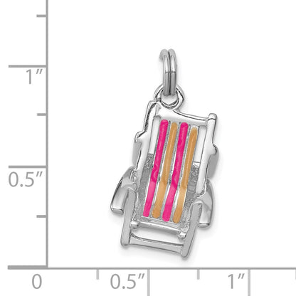 Sterlingsilber Rhodium-platedenamel Beach Chair Charm