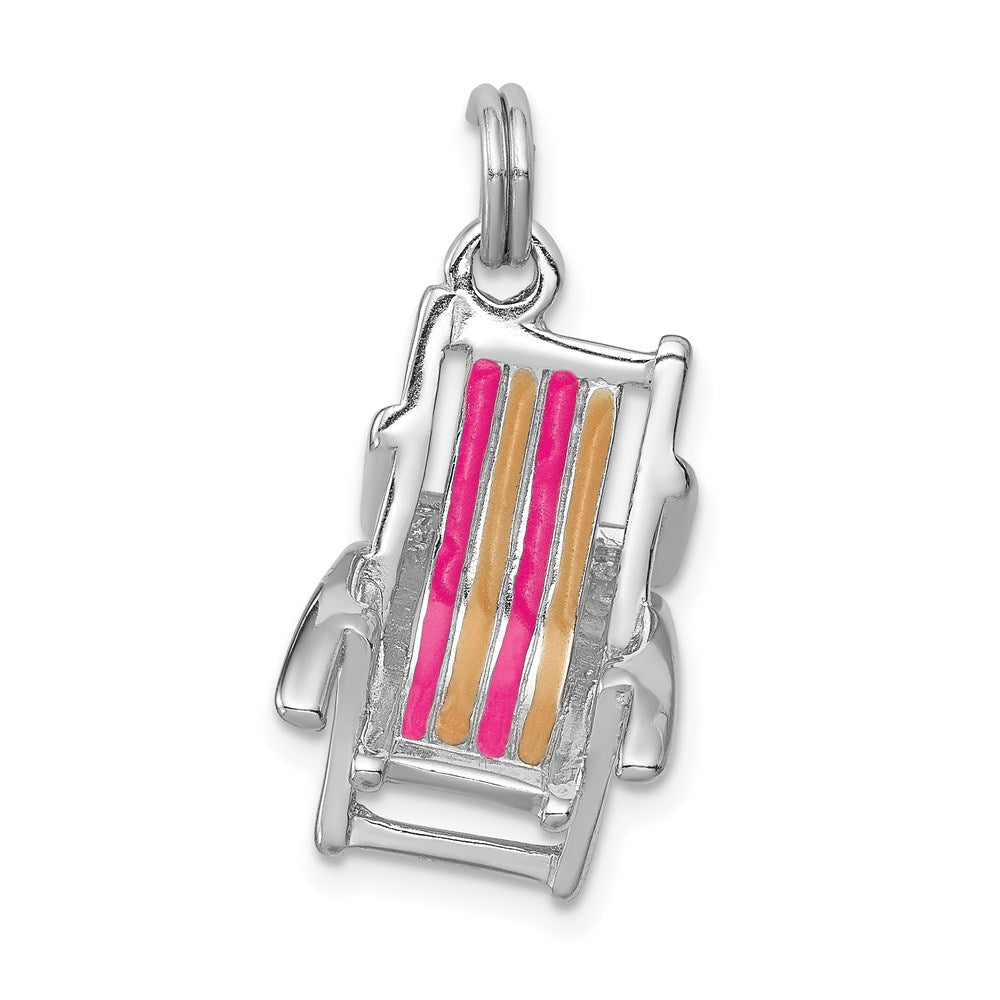 Sterlingsilber Rhodium-platedenamel Beach Chair Charm