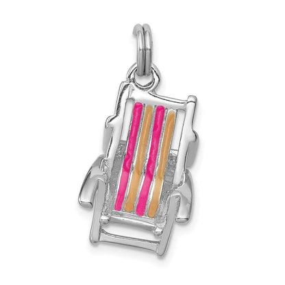Sterlingsilber Rhodium-platedenamel Beach Chair Charm