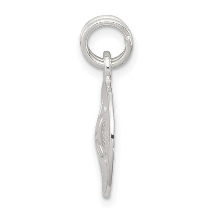 Sterlingsilber Rhodiniert Poliert Sand Dollar Charm