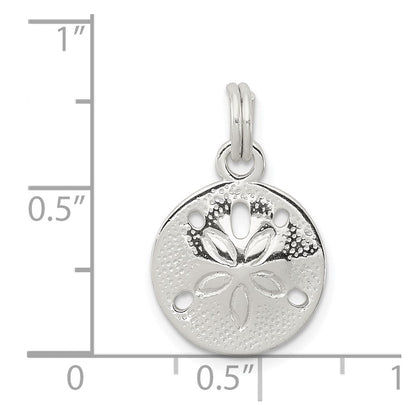 Sterlingsilber Rhodiniert Poliert Sand Dollar Charm
