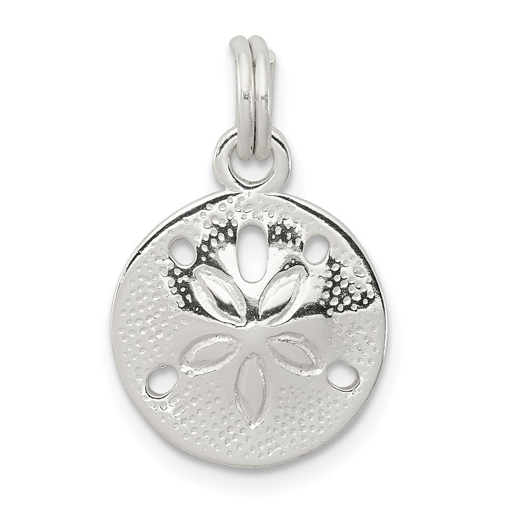 Sterlingsilber Rhodiniert Poliert Sand Dollar Charm