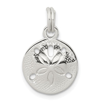 Sterlingsilber Rhodiniert Poliert Sand Dollar Charm
