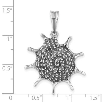 Sterlingsilber Antikisiert & Poliert Seashell Anhänger
