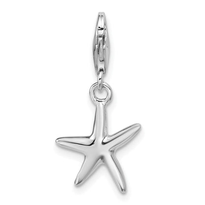 Sterlingsilber Rhodiniert Poliert Seestern Charm
