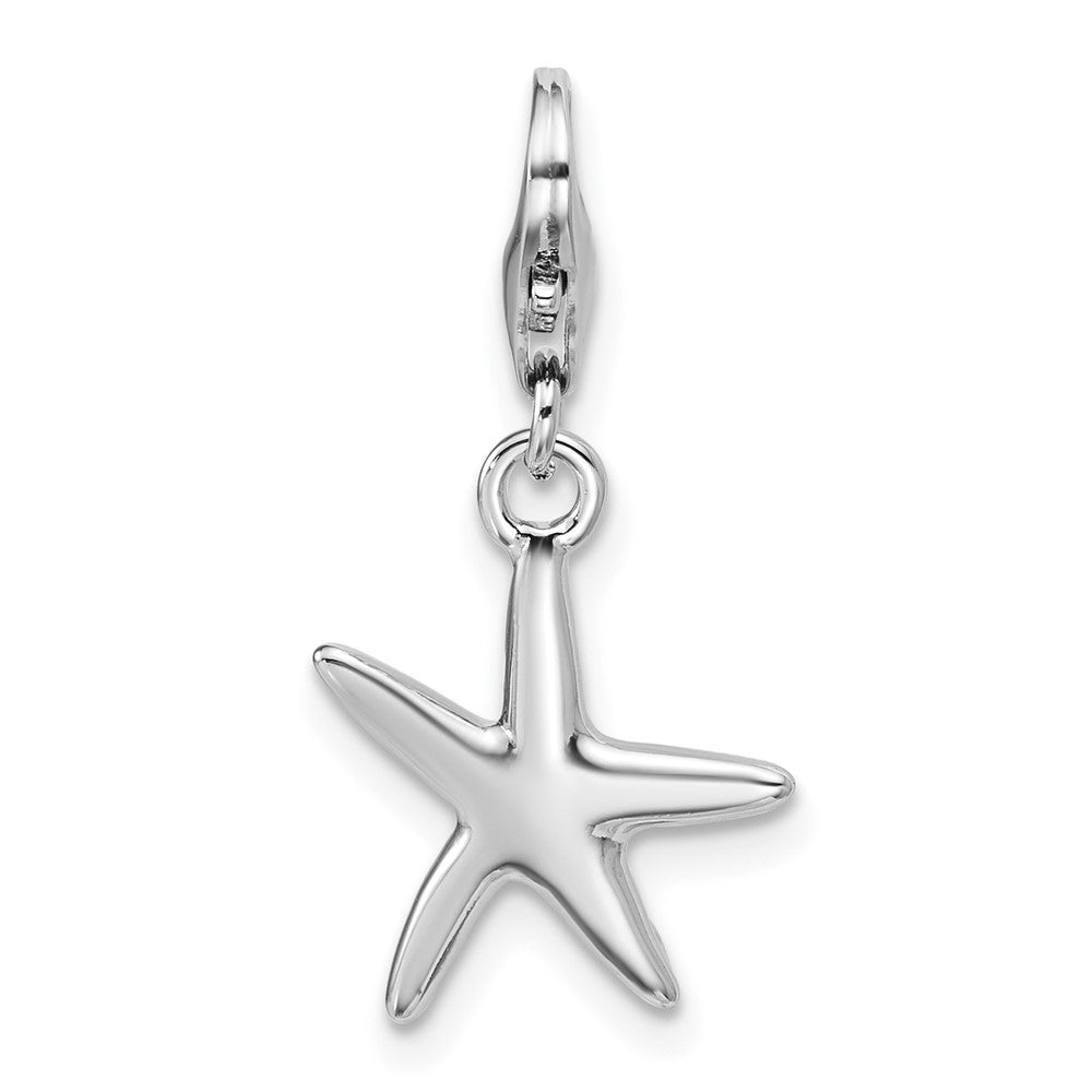 Sterlingsilber Rhodiniert Poliert Seestern Charm