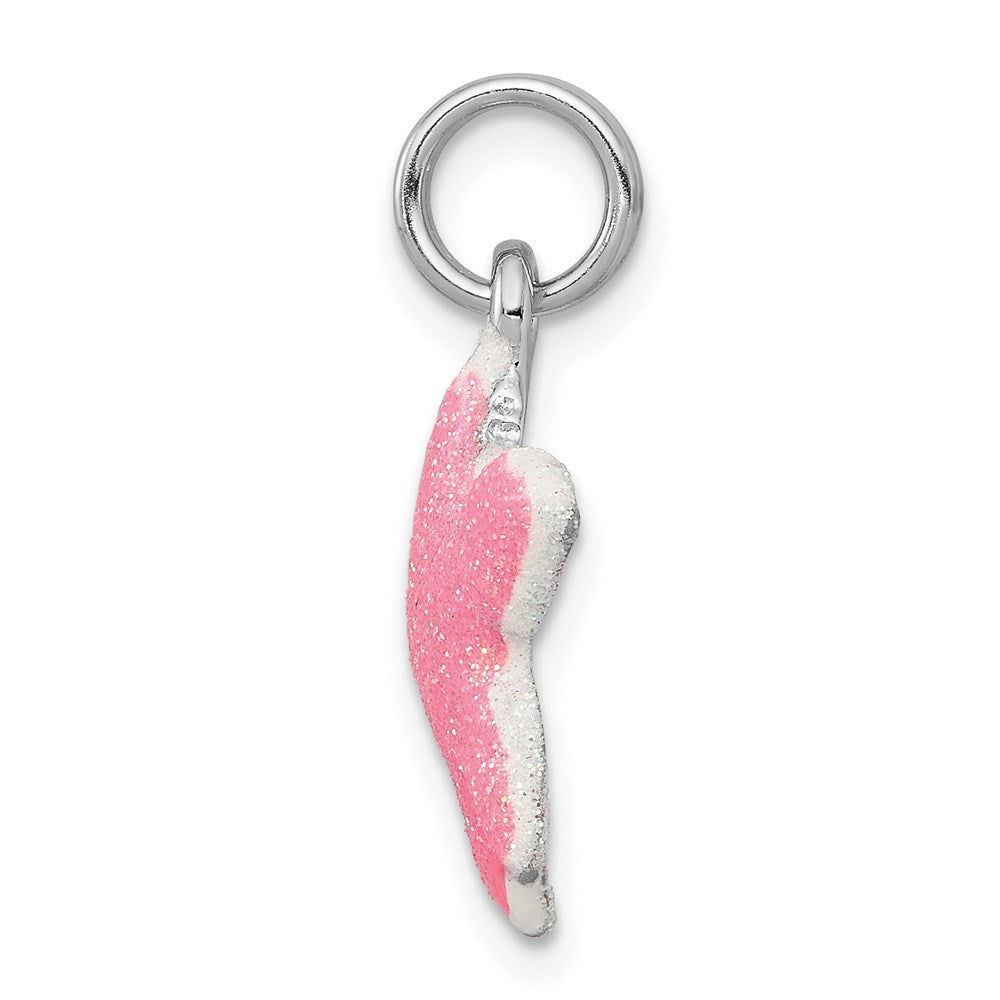 Sterlingsilber Rhodium-platedenameled Sparkle Seestern Charm