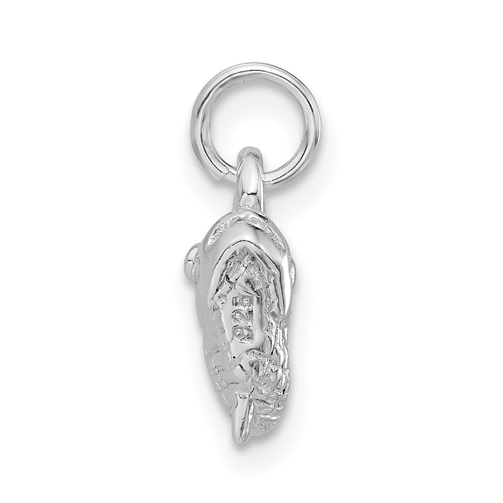 Sterlingsilber 3-d Poliert & Strukturiert Fisch Charm