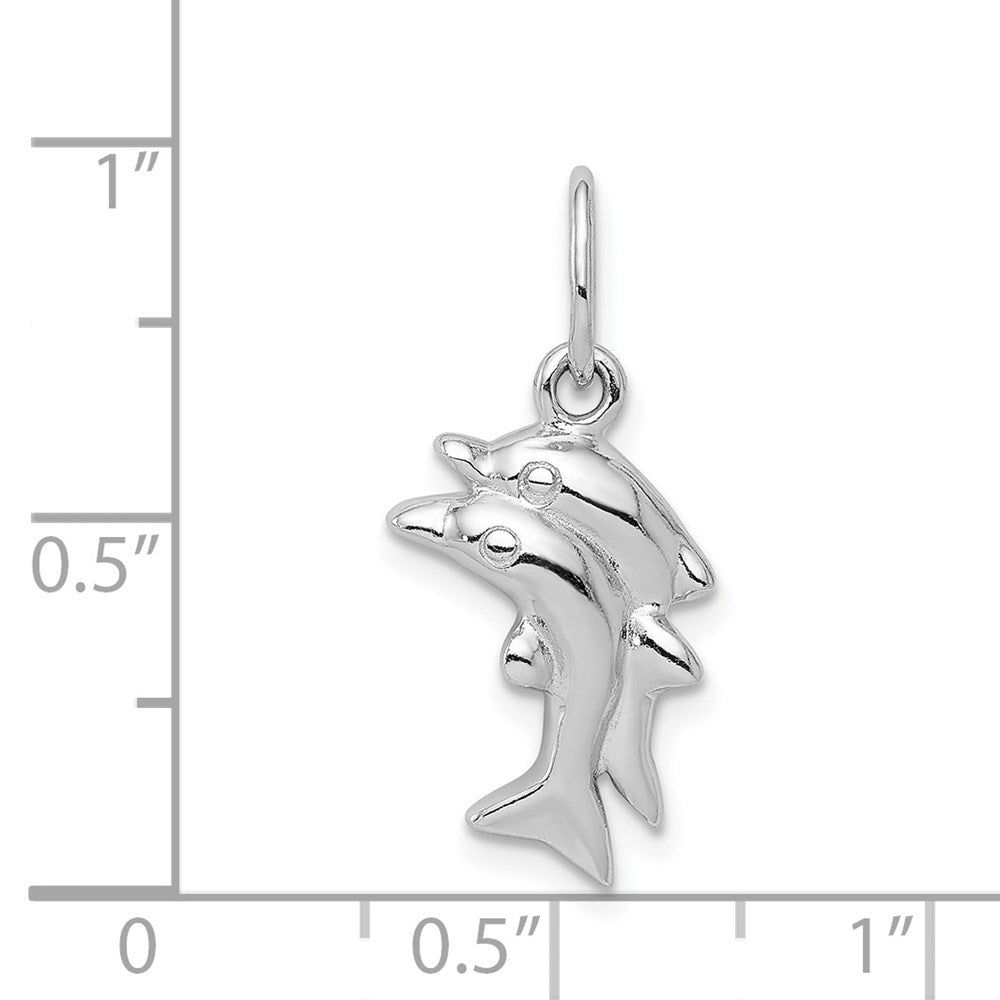Sterlingsilber Rhodiniert Poliert Delfin Charm