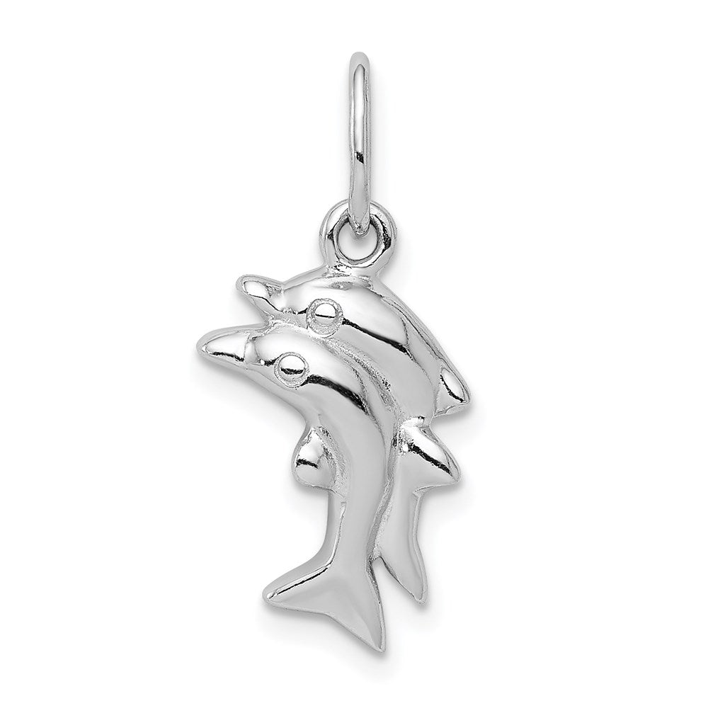 Sterlingsilber Rhodiniert Poliert Delfin Charm