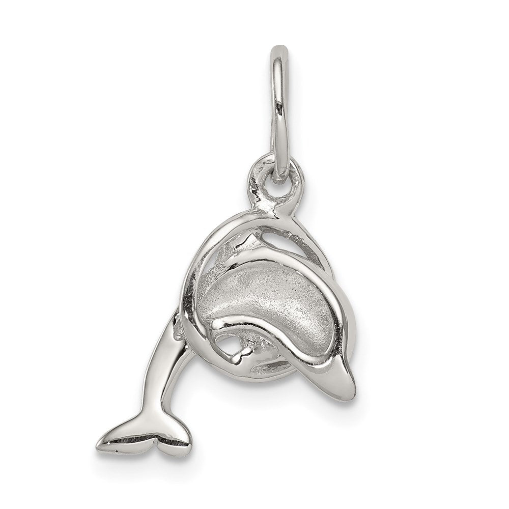 Sterlingsilber Delfin Diving Through Creole Charm