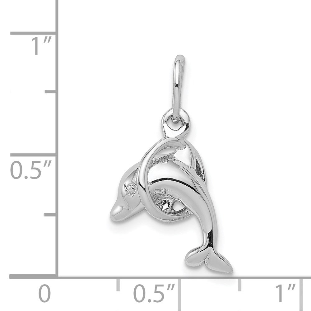 Sterlingsilber Delfin Diving Through Creole Charm