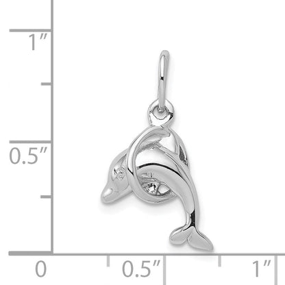 Sterlingsilber Delfin Diving Through Creole Charm