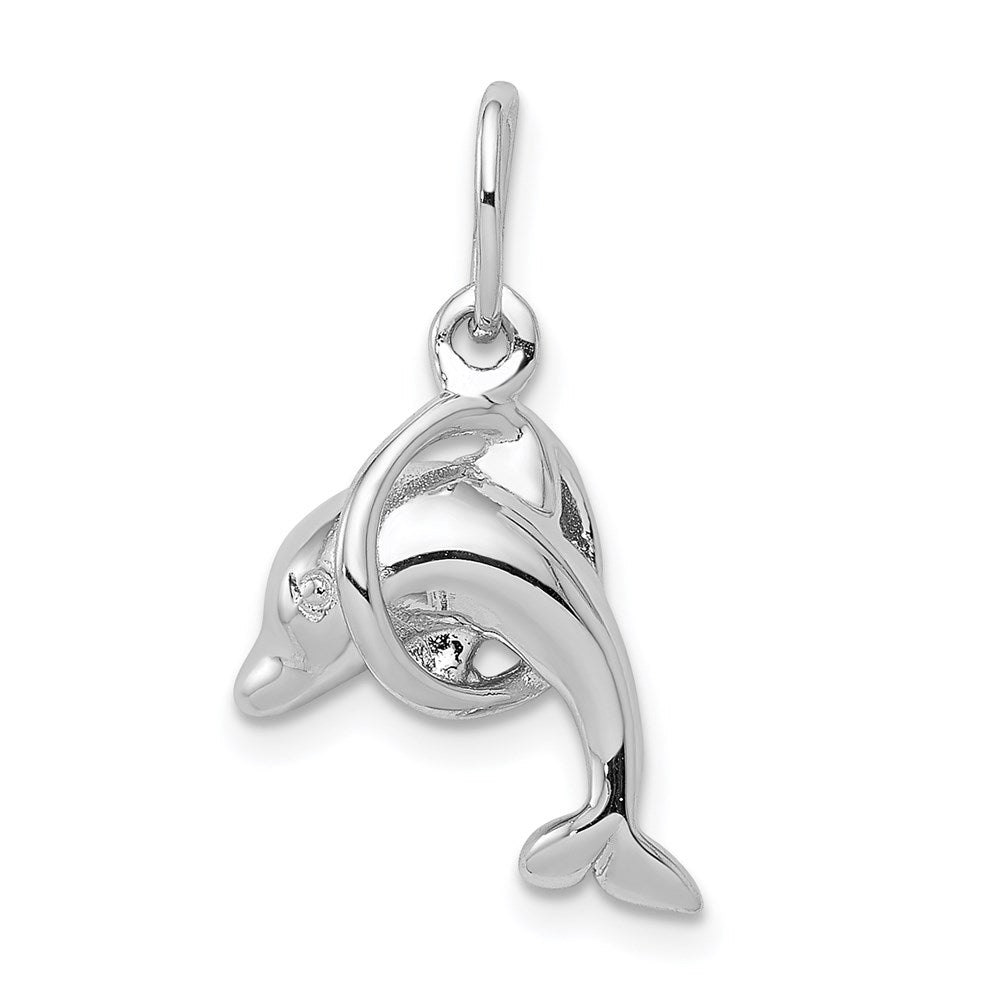 Sterlingsilber Delfin Diving Through Creole Charm