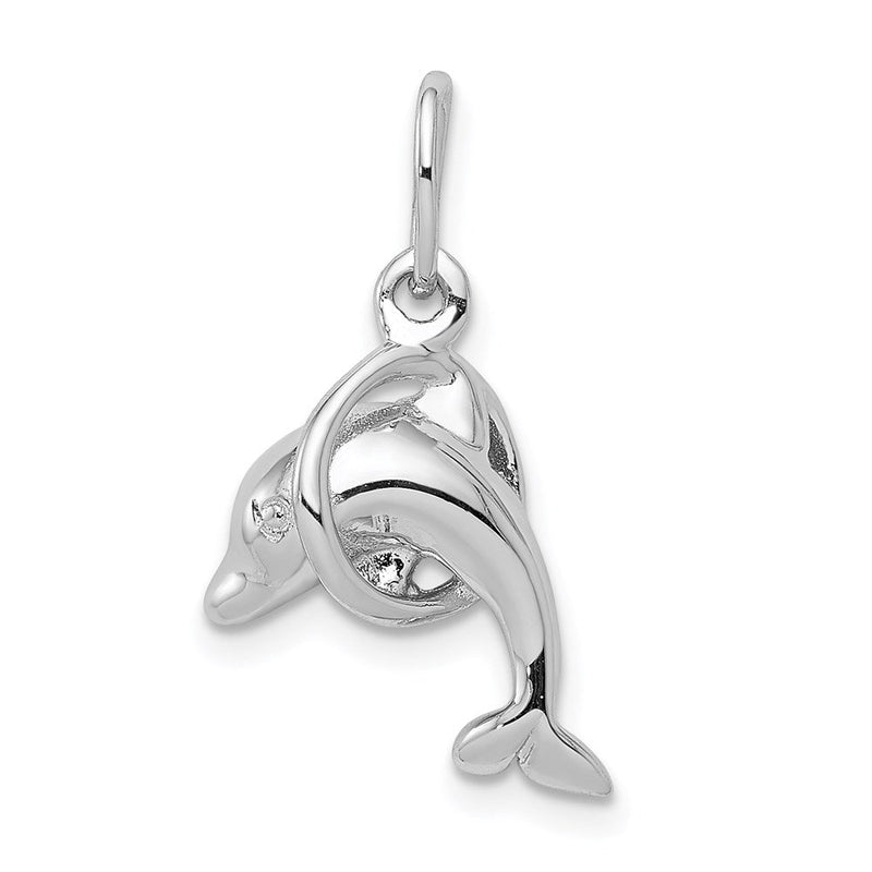 Sterlingsilber Delfin Diving Through Creole Charm