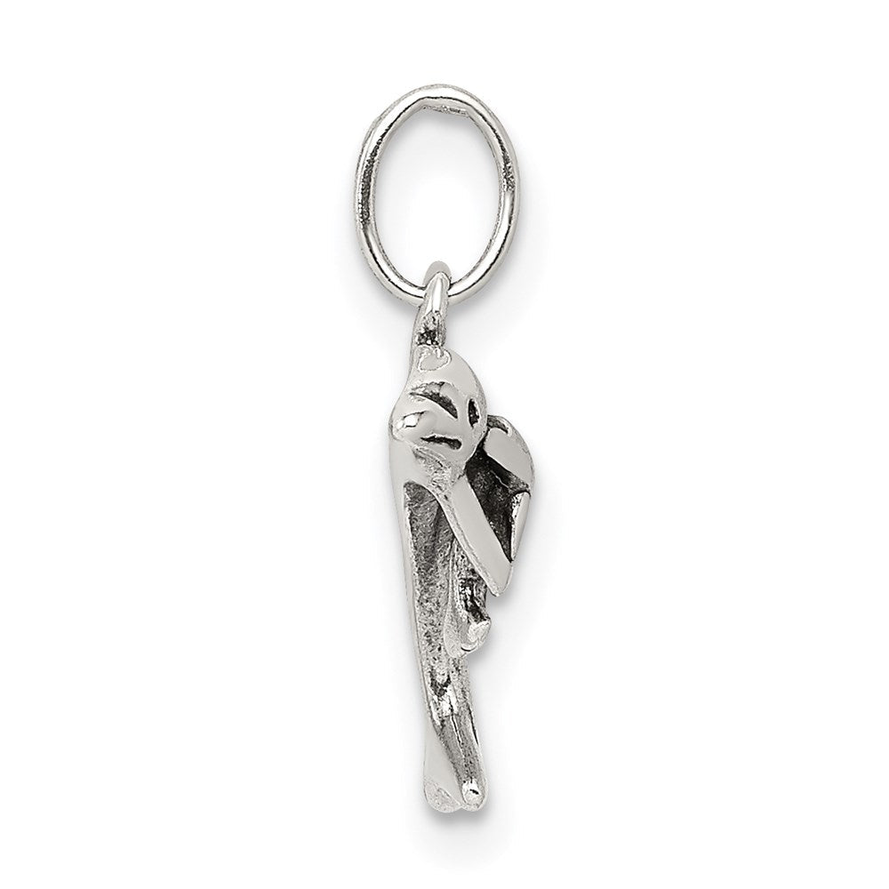 Sterlingsilber Antikisiert Delfin mit Baby Charm