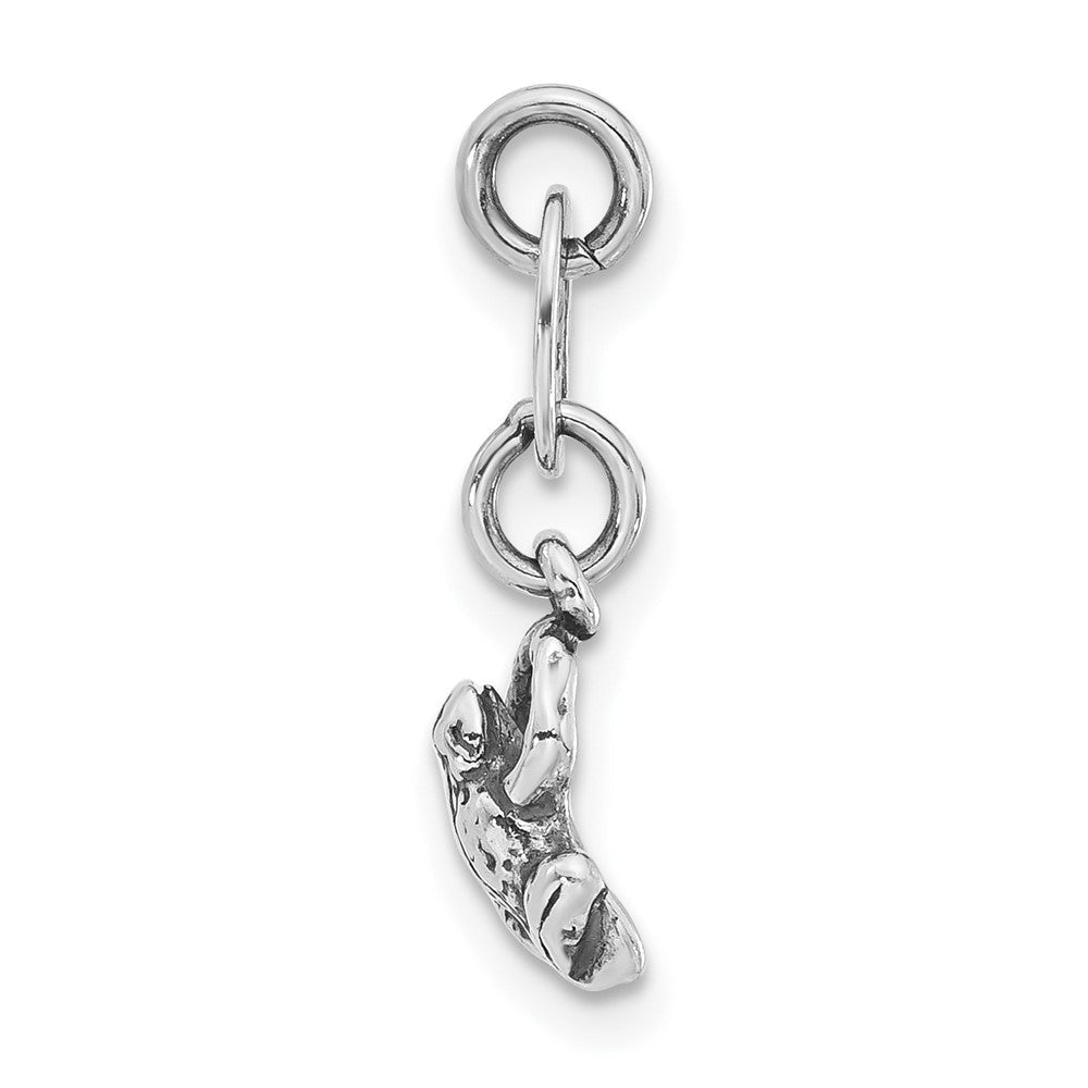 Sterlingsilber Poliert & Antikisiert Frosch Charm
