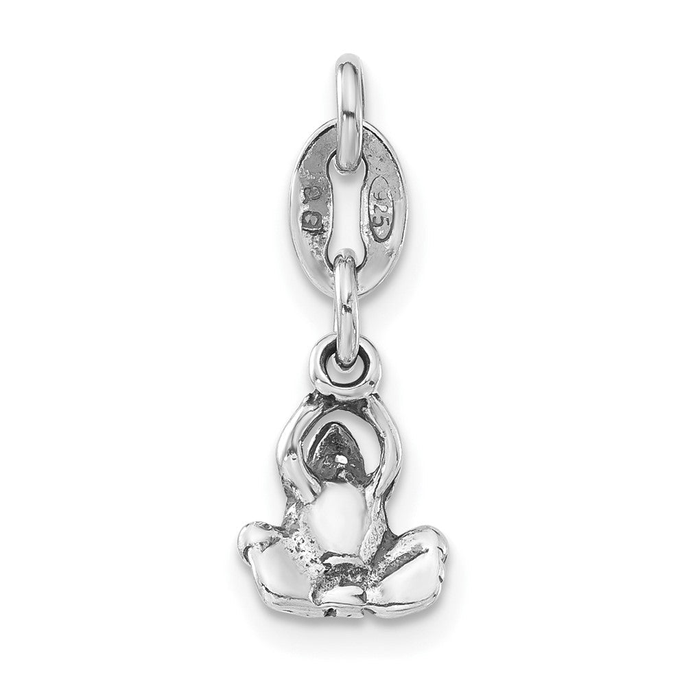 Sterlingsilber Poliert & Antikisiert Frosch Charm