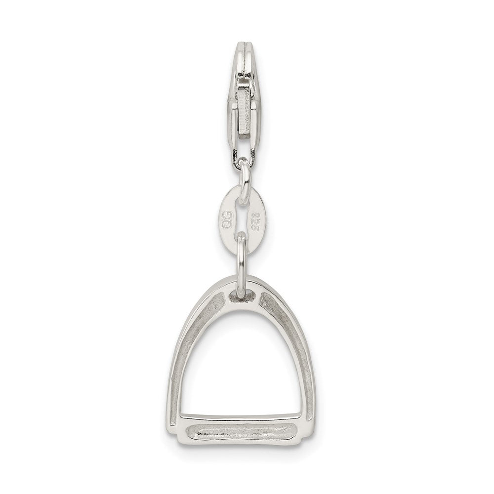 Sterlingsilber Klein Poliert Pferd Stirrup Charm