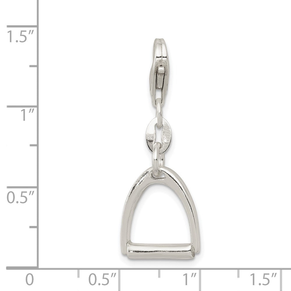 Sterlingsilber Klein Poliert Pferd Stirrup Charm