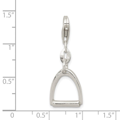 Sterlingsilber Klein Poliert Pferd Stirrup Charm