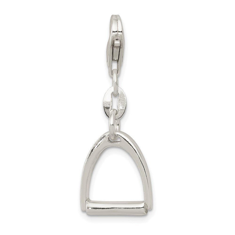 Sterlingsilber Klein Poliert Pferd Stirrup Charm