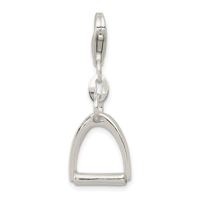 Sterlingsilber Klein Poliert Pferd Stirrup Charm