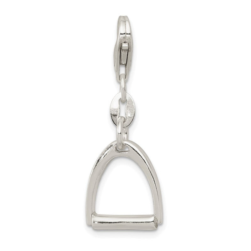 Sterlingsilber Klein Poliert Pferd Stirrup Charm