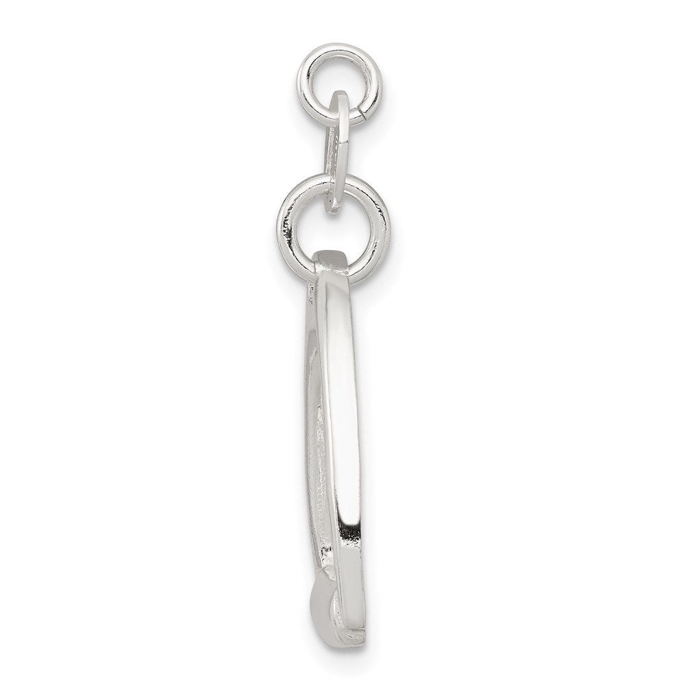 Sterlingsilber Groß Poliert Pferd Stirrup Charm