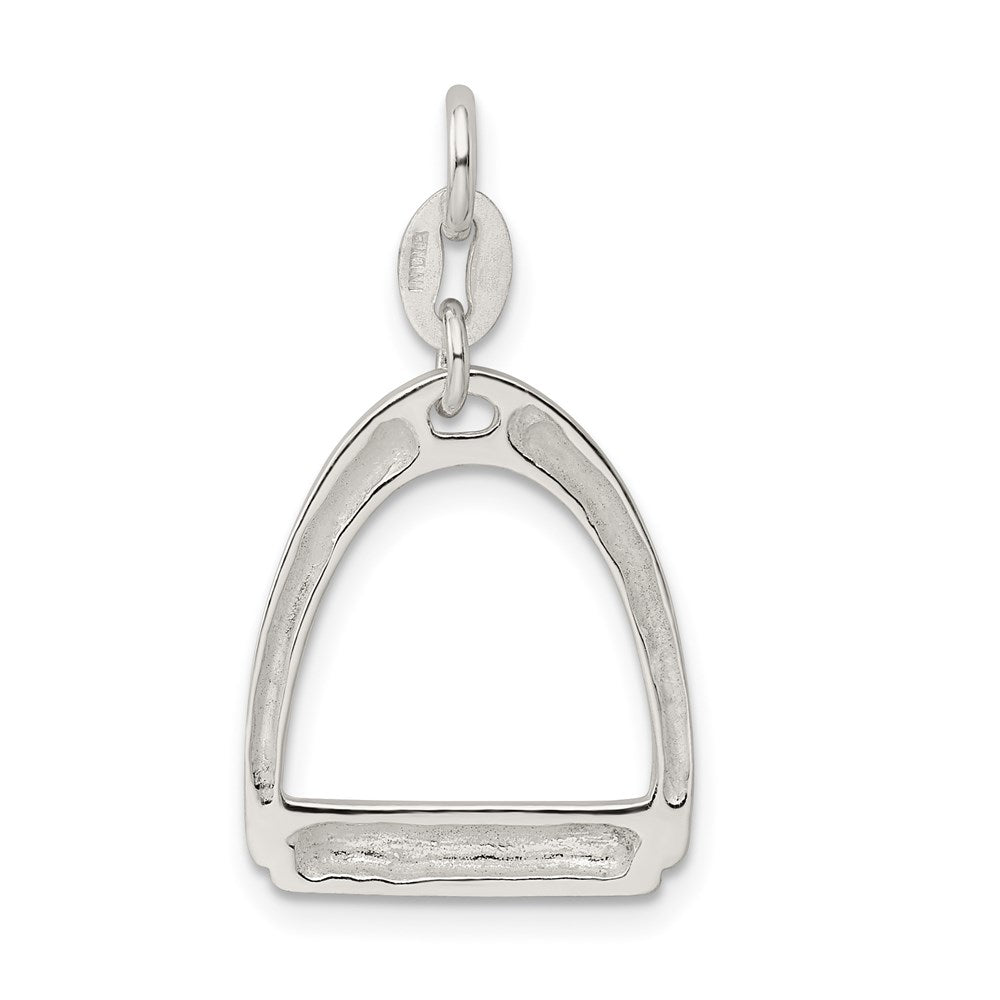 Sterlingsilber Groß Poliert Pferd Stirrup Charm