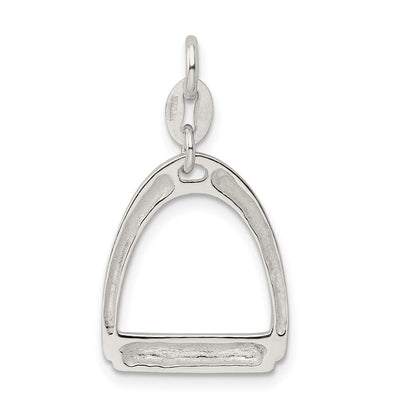 Sterlingsilber Groß Poliert Pferd Stirrup Charm