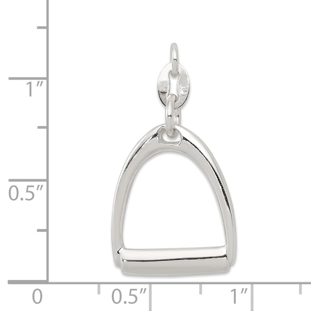 Sterlingsilber Groß Poliert Pferd Stirrup Charm