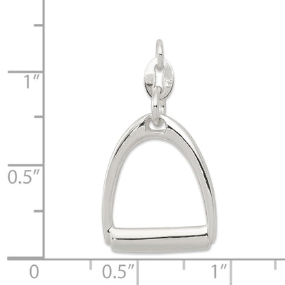Sterlingsilber Groß Poliert Pferd Stirrup Charm