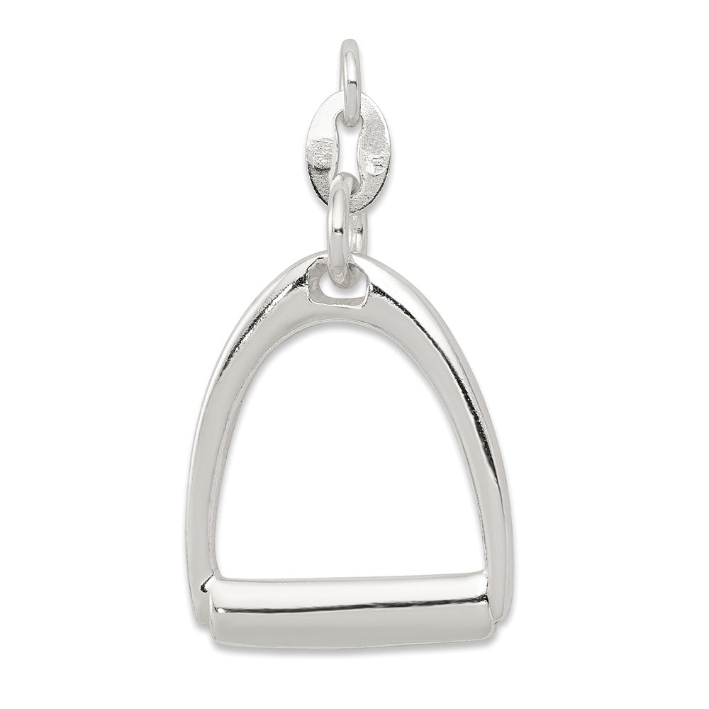Sterlingsilber Groß Poliert Pferd Stirrup Charm