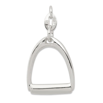Sterlingsilber Groß Poliert Pferd Stirrup Charm