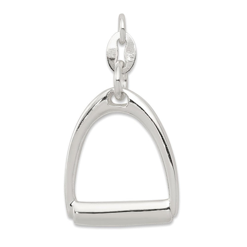 Sterlingsilber Groß Poliert Pferd Stirrup Charm
