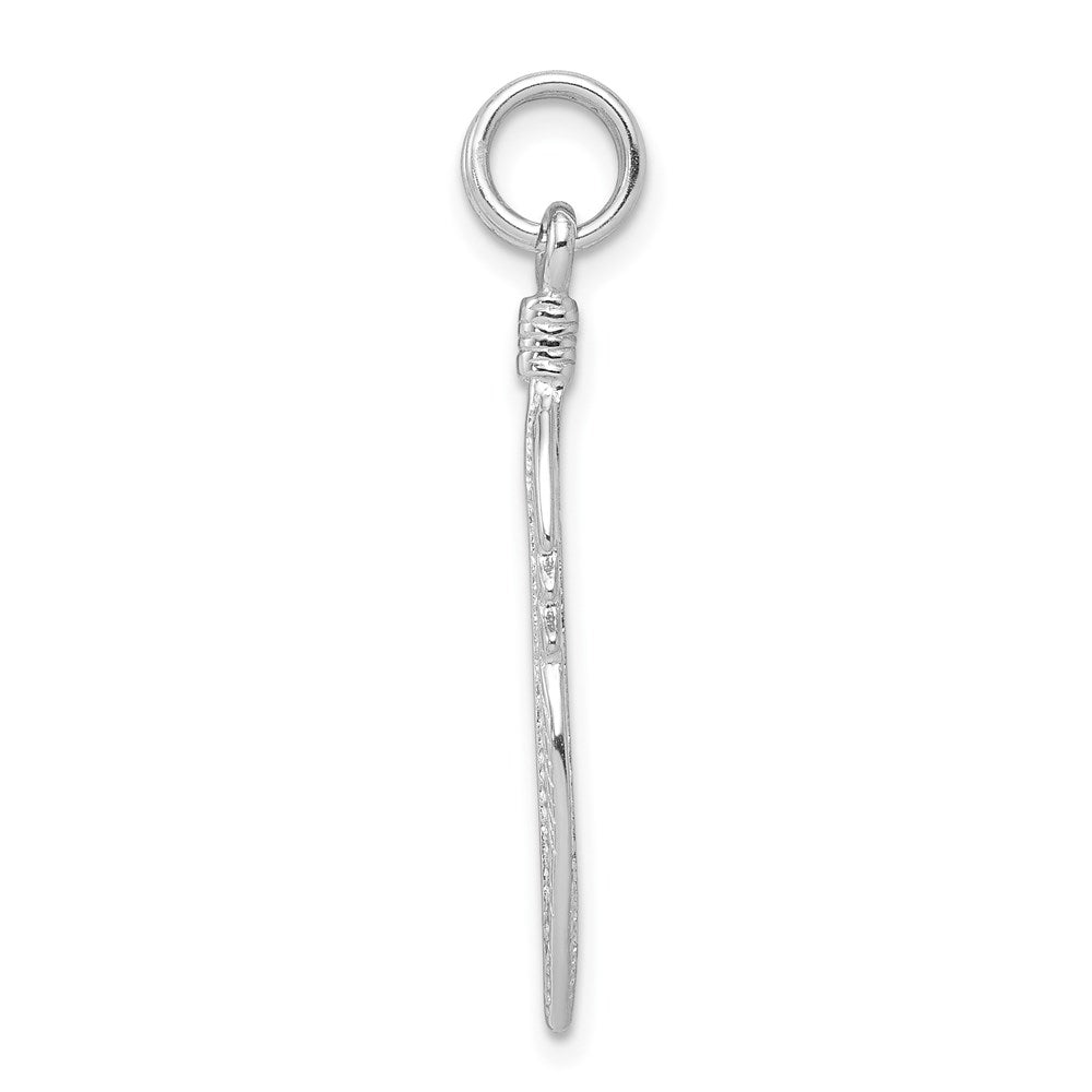 Sterlingsilber Rhodium-platedpolished Feder Charm