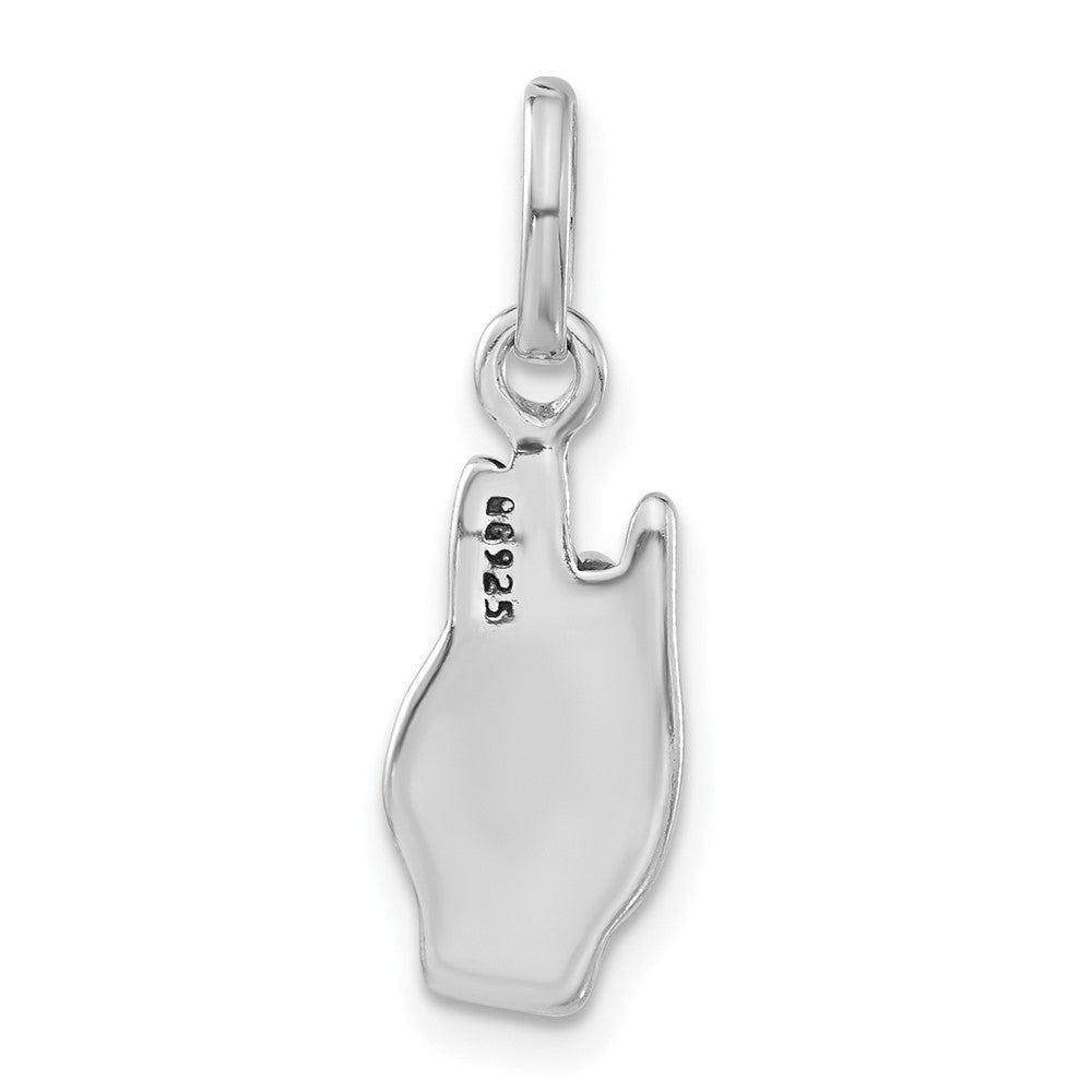 Sterlingsilber Poliert & Antikisiert Zeichen Language Hand Symbol Charm