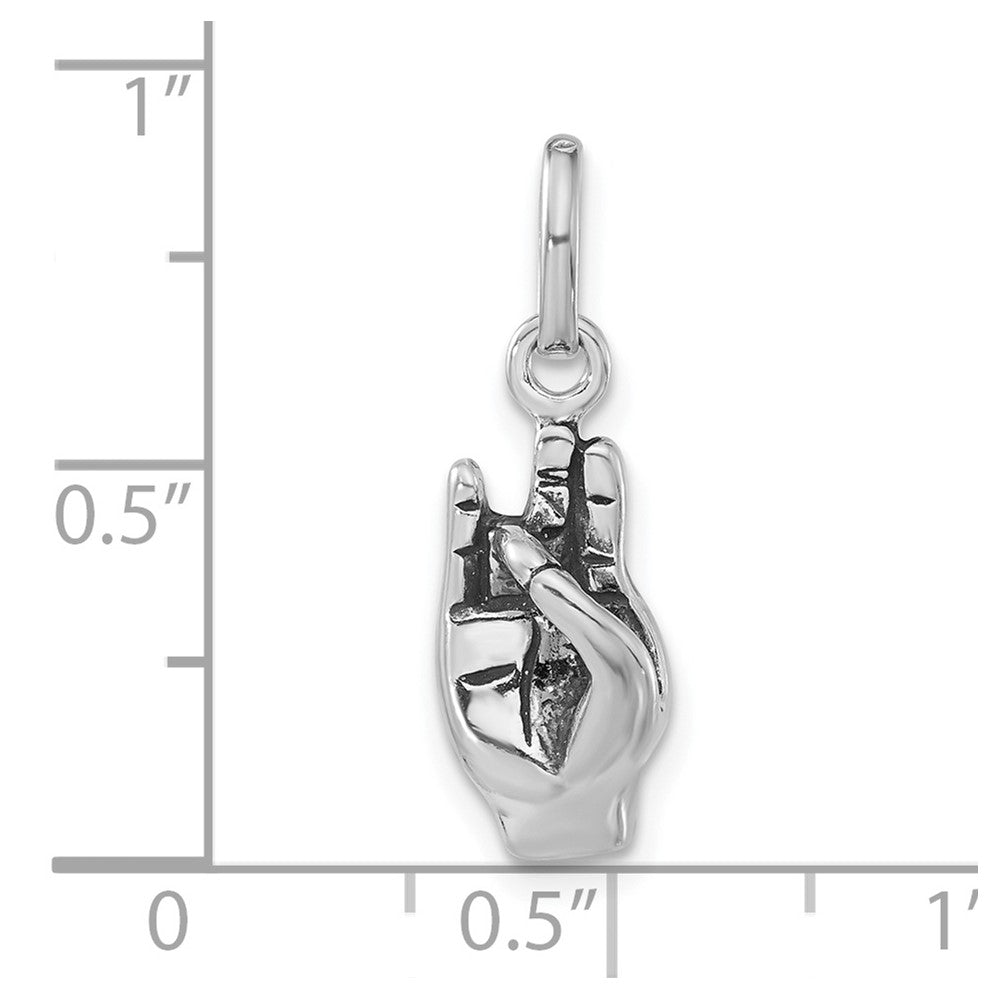 Sterlingsilber Poliert & Antikisiert Zeichen Language Hand Symbol Charm