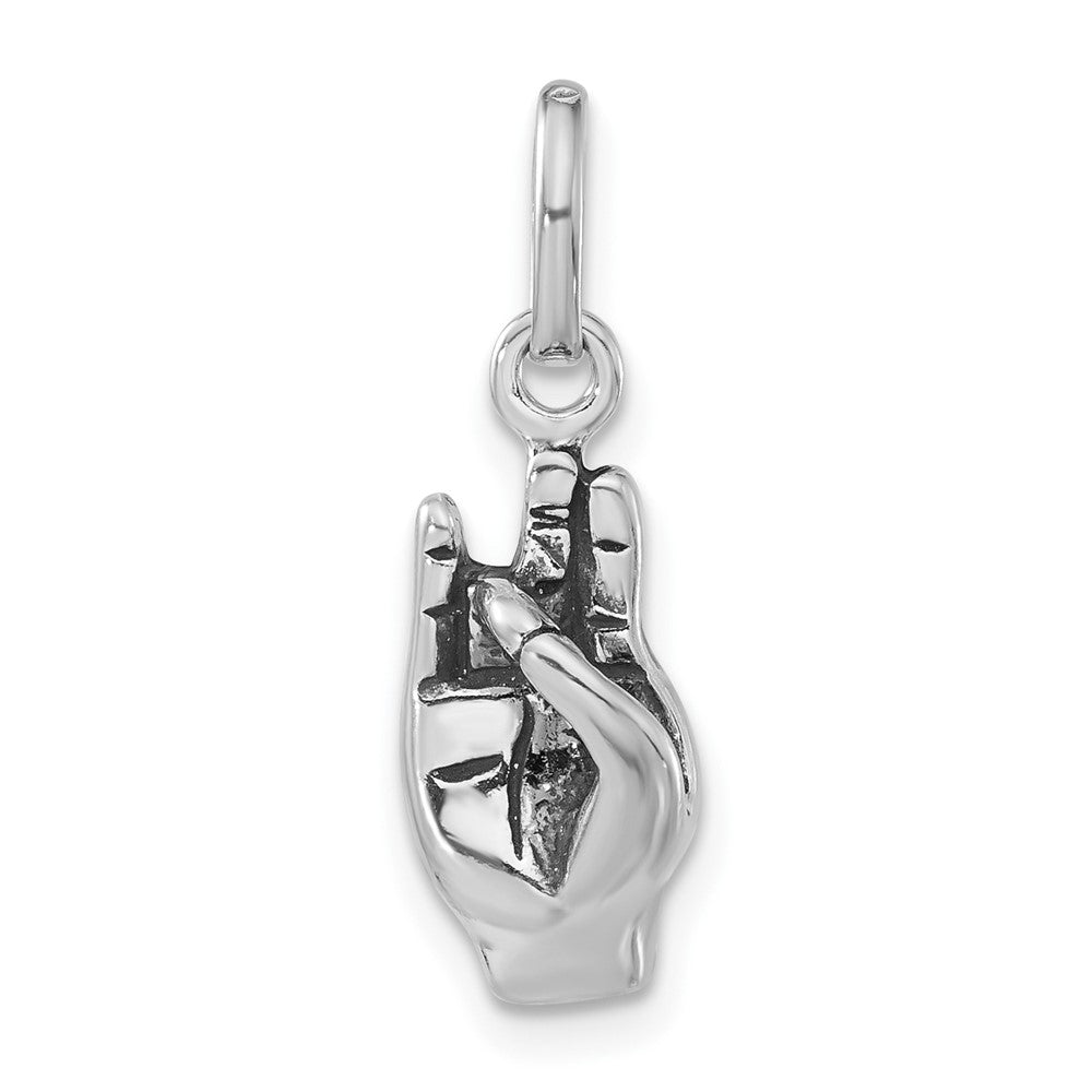 Sterlingsilber Poliert & Antikisiert Zeichen Language Hand Symbol Charm