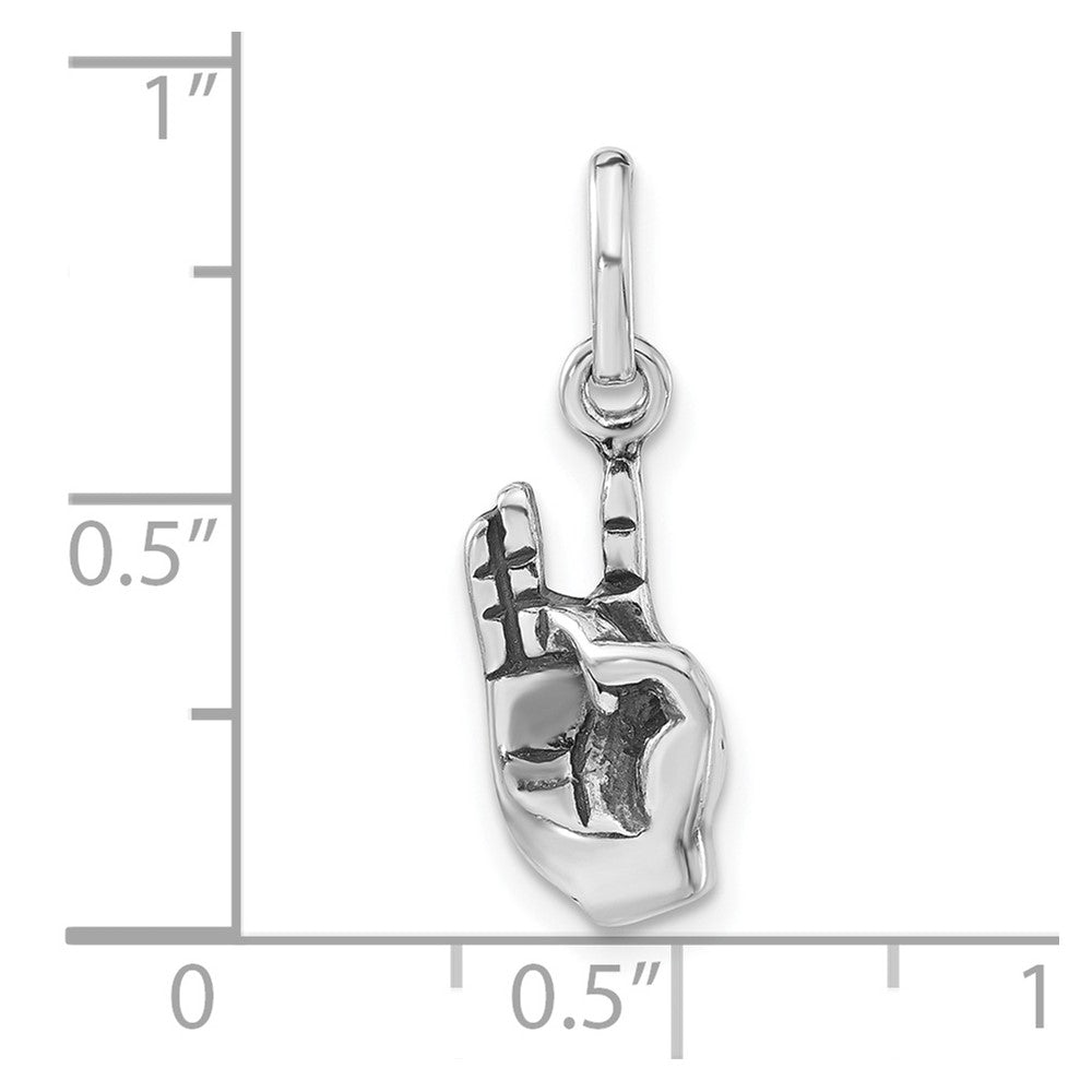 Sterlingsilber Poliert & Antikisiert Zeichen Language Hand Symbol Charm